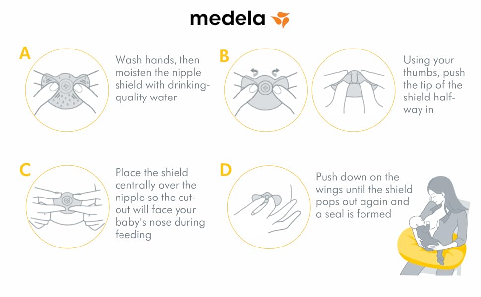 Medela Contact Nipple Shield, For Breastfeeding with Latch Difficulties or Flat or Inverted