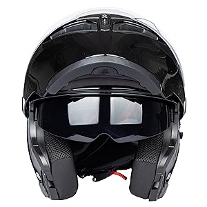 Full Face Motorcycle Helmet Dual Visor Sun Shield Flip up