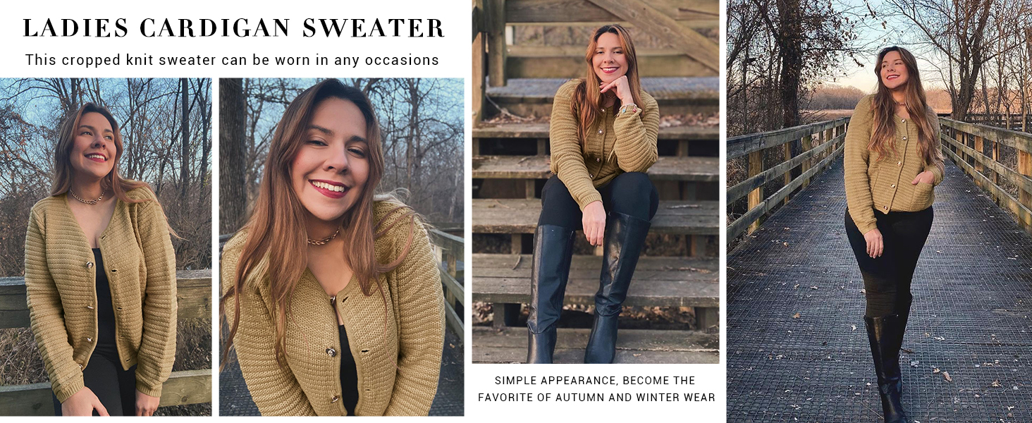 Cropped Knit Cardigan Sweaters