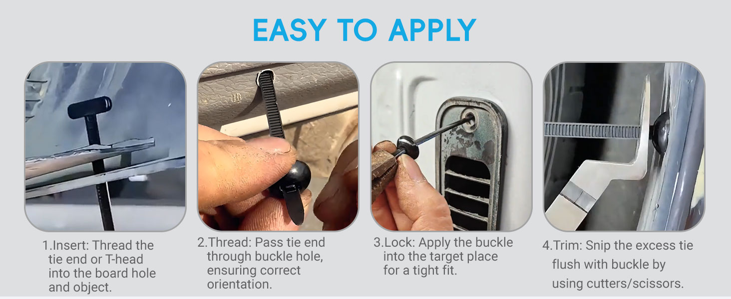 Easy to apply cable tie buckle