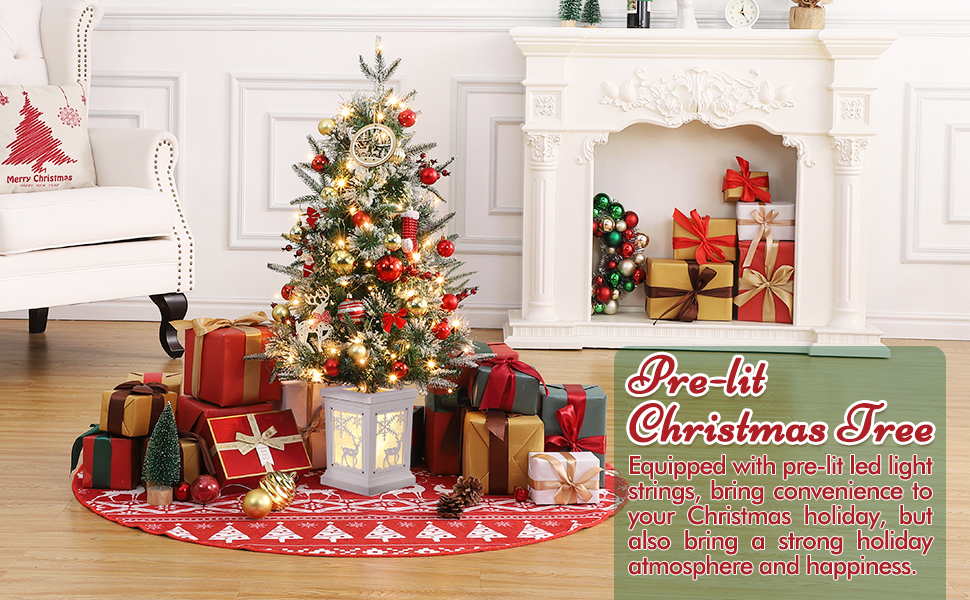 small christmas tree with lights