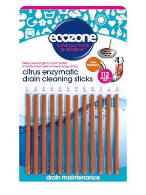 Ecozone enzymatic drain sticks citrus red 12 pcs
