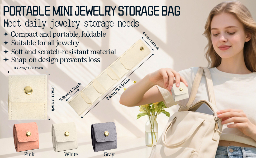 Velvet-Lined Travel Jewelry Bag, Soft And Scratch-Resistant