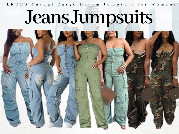 【値下げ中】Looplus Denim Overall Pants Amazon.com: LKOUS Casual Cargo Denim Jumpsuit for Women