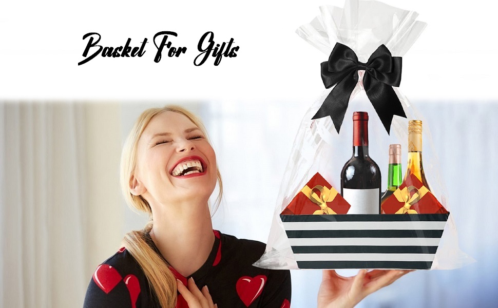 Basket For Gifts Empty, 5 PCS Sturdy Diy Bulk Gift Basket