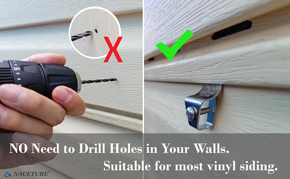 Vinyl Siding Screws Clips Hook 6 Pack Heavy Duty NoHole Needed