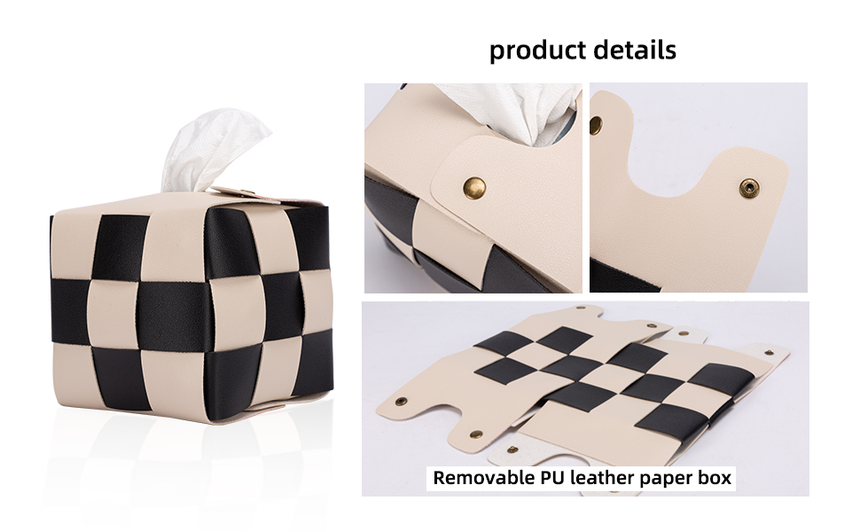 Tissue Box Cover Square, TOUNALKER Modern PU Leather Cube