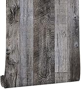 Gray Wood Peel and Stick Wallpaper 17.7" X 120"Self Adhesive Wallpaper Backsplash Line Removable ...
