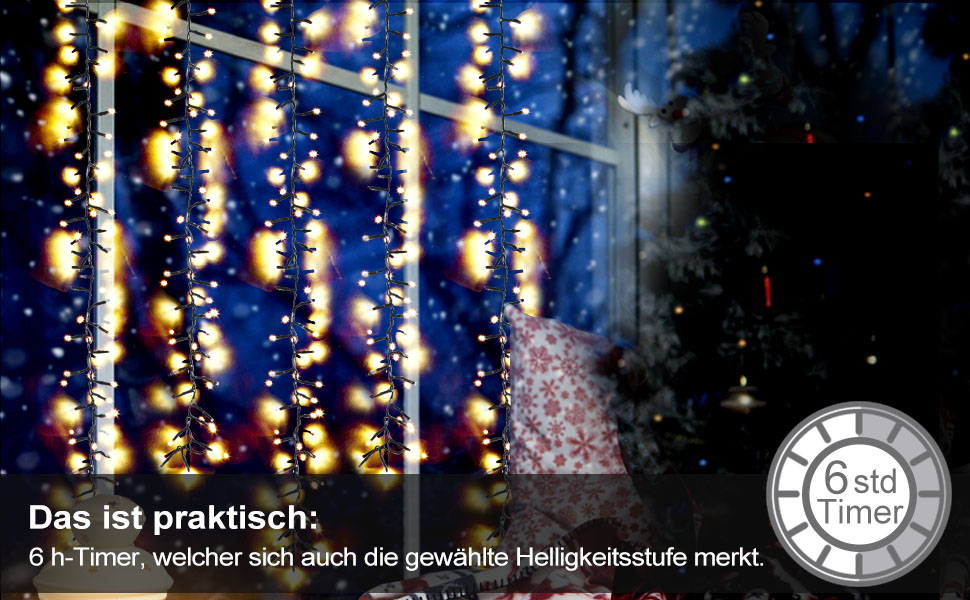 OVITEC Liane LED Lichtervorhang mit 5 Strängen Innen und Außenbereich