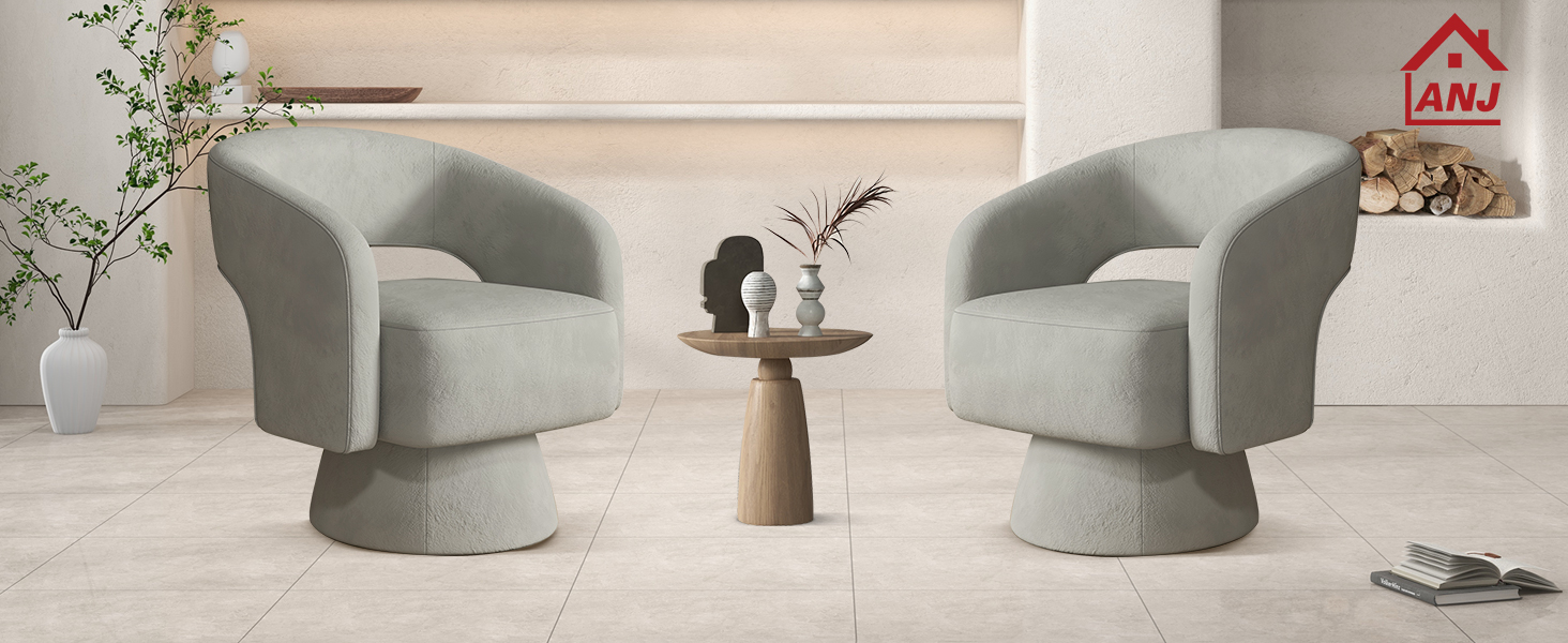 anj grey swivel accent chair