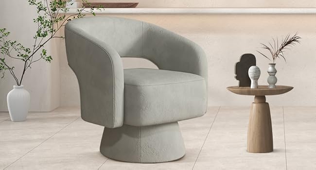 anj grey swivel accent chair