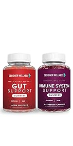 Designer Wellness Gummies, Gut, ACV, Immunity gummies, Apple Cider Vinegar gummies