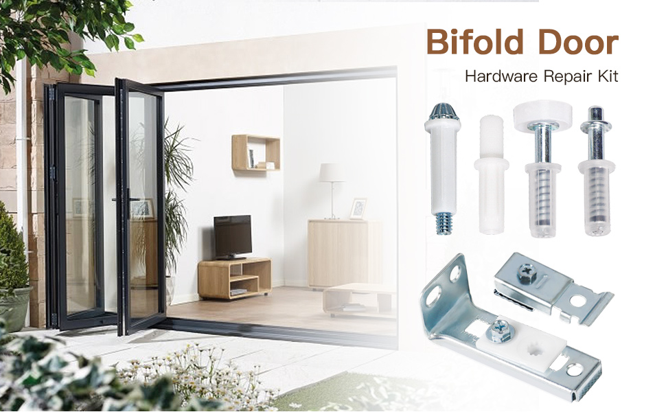 AWDIA Bifold Door Hardware Repair Kit for 7/8" to 1" Sliding Door Track, Bifold Closet Door