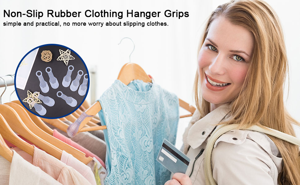 Jaxbo Hanger Grips, Clothing NonSlip Hanger Grips, Clear