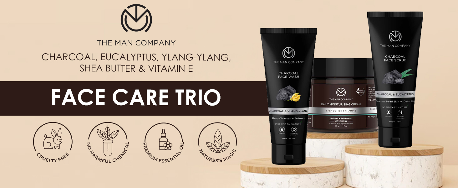 face care combo kit pack charcoal skin glow cream summer shea butter Vitamin E wash scrub