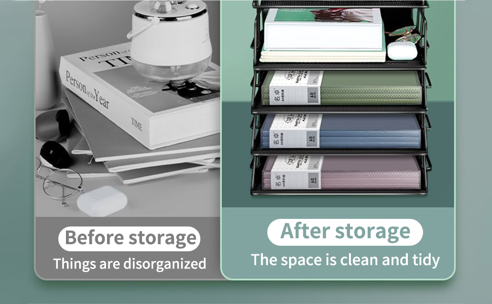 sooyinpaint 5Tier Stackable Paper Tray Mesh Desk Organizer, 5 Trays