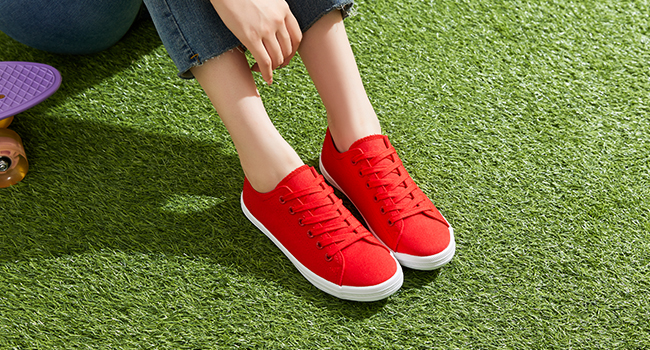 womens red sneakers