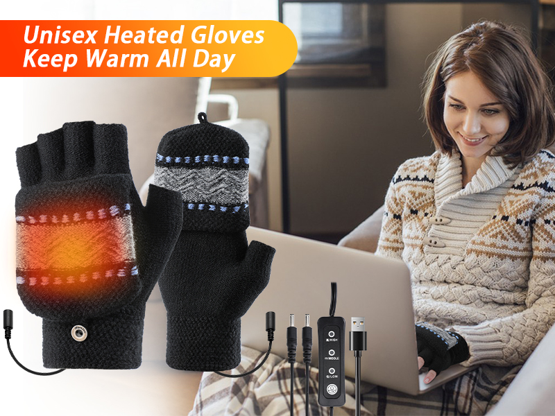 ACETOP USB Heated Gloves for Men and Women, Winter Warm