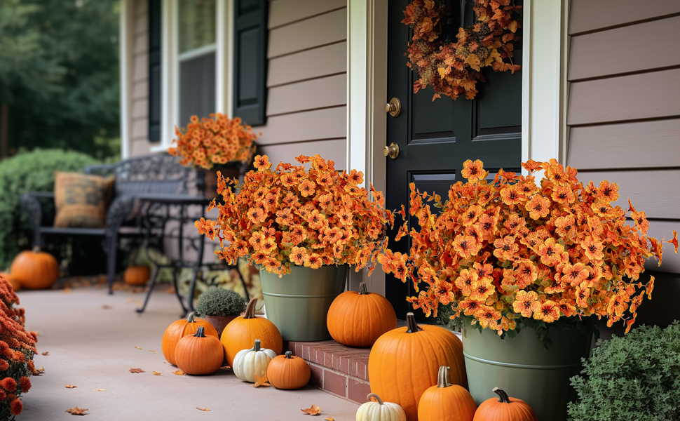 Lnoicy 10Pcs Artificial Flowers for Outdoor,Plastic Flowers