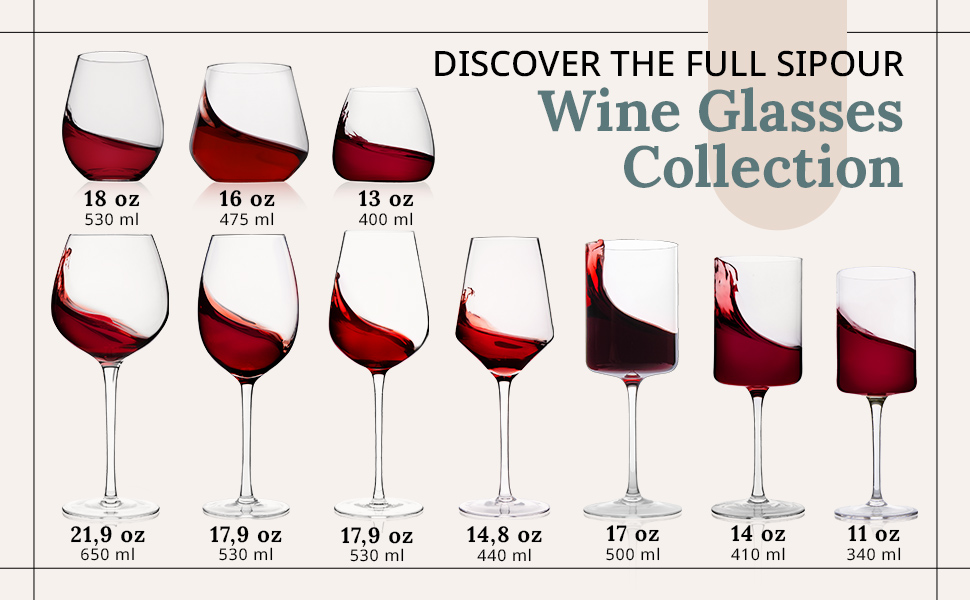 Wine Glasses Set of 4 15oz Elegant Wine Glass Gift Set