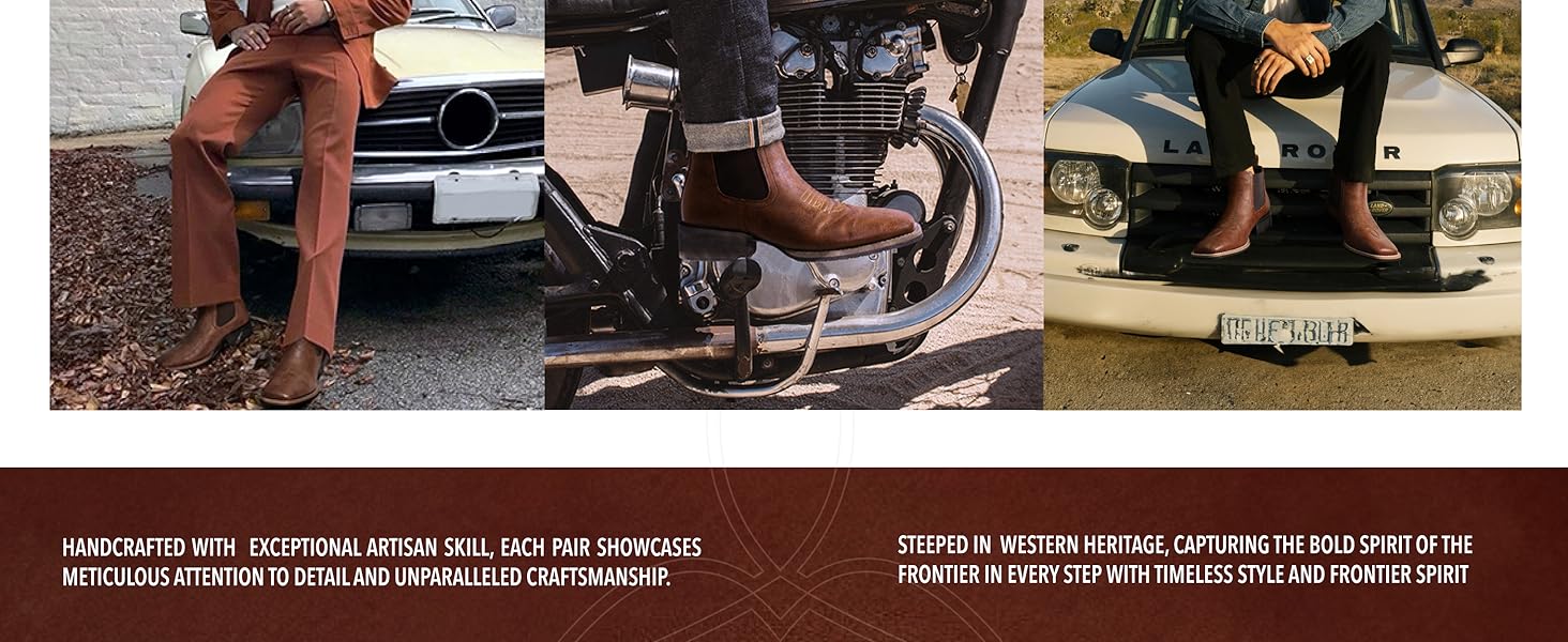 cowboy boots for men mens western botas vaqueras hombre botines ankle brown men's square toe chelsea