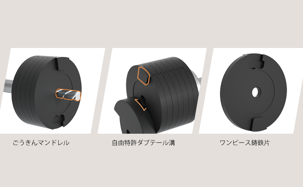 Amazon | SNODE 耐落下性 可変式ダンベル 40kg, 鋳鉄片、鋳鉄