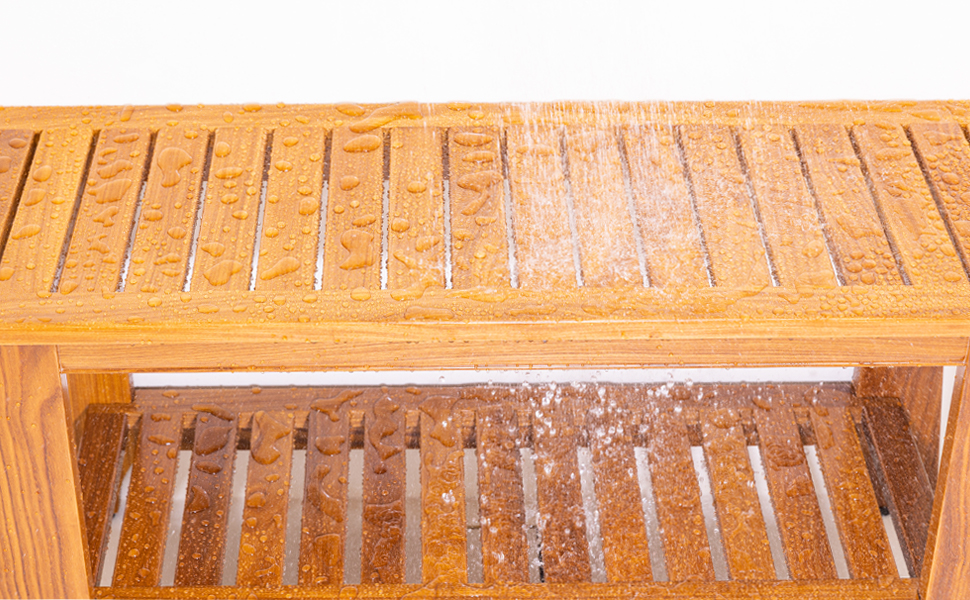 NNN 36" Teak Shower Bench with Shelf/Shower Benches for