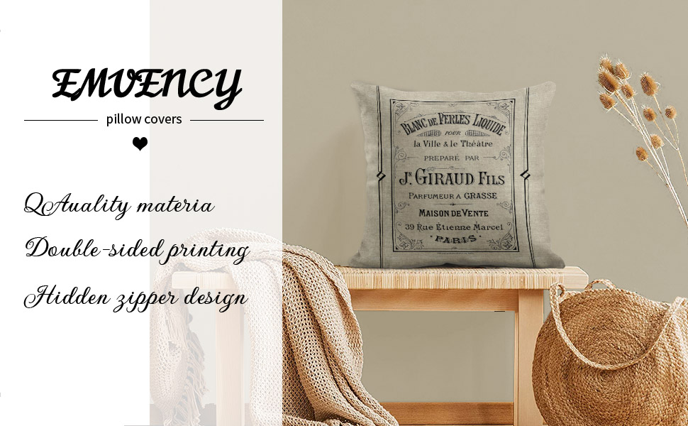 Emvency Throw Pillow Cover Vintage Advertisement French