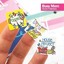 Busy Mom Planner Stickers Variety Set for Kid, School Events, Play Dates, Birthdays, Spring Break