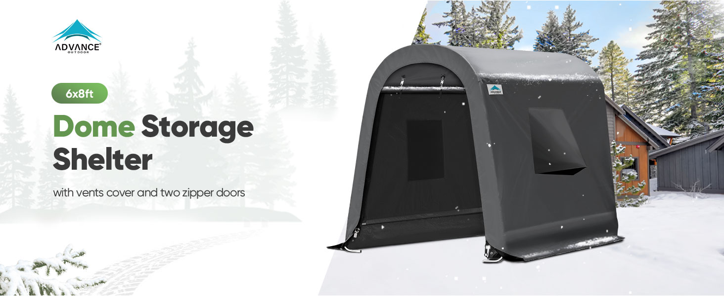 advance outdoor 6x8 dome storage shelter