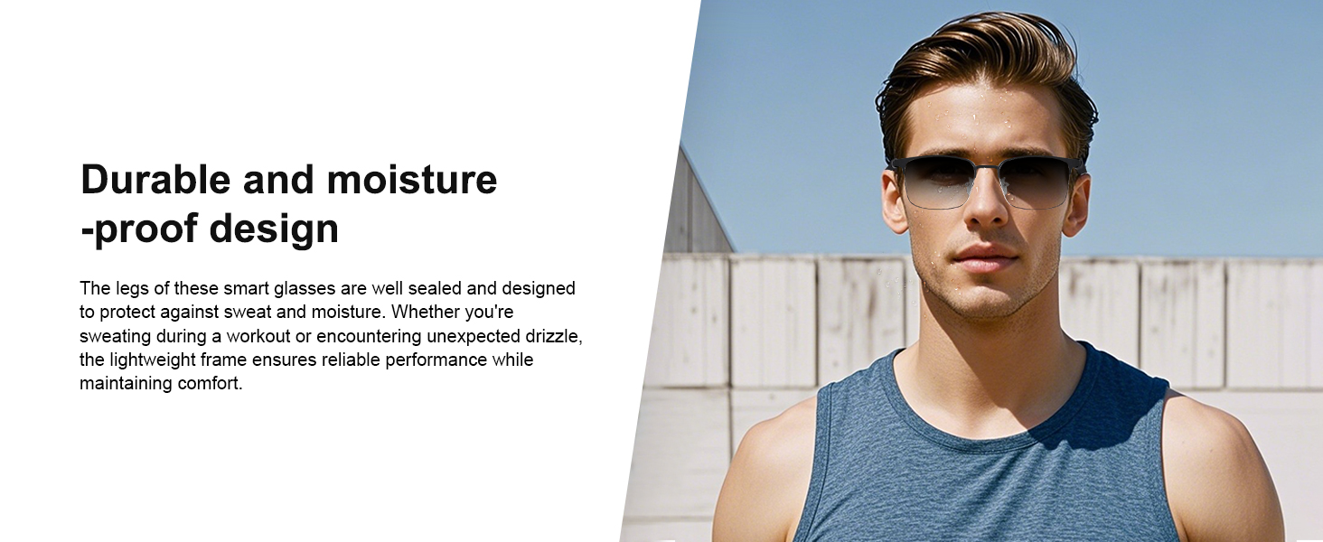 AI glasses for men & women, smart speaker glasses with durable and moisture-proof design