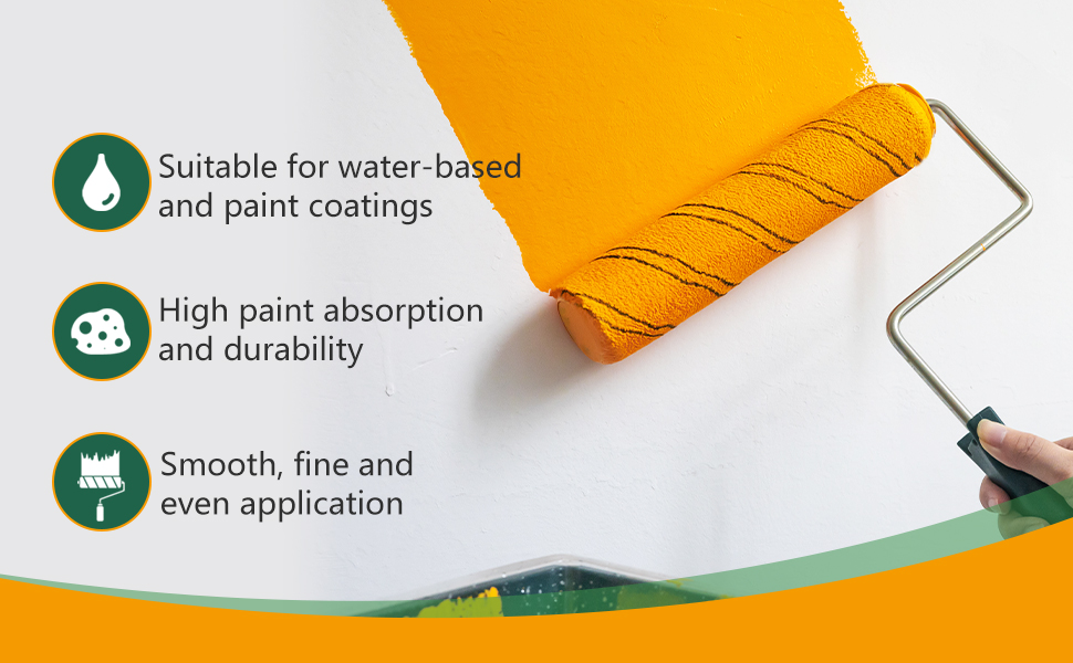 CoatPro TwoolsPaint Roller, Microfiber Paint Roller Covers 9 Inch (3/8