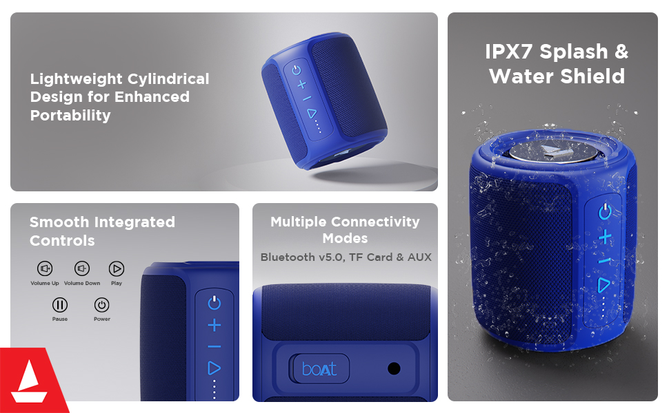 boAt Stone 352 Bluetooth Speaker with 10W RMS Stereo Sound, IPX7 Water