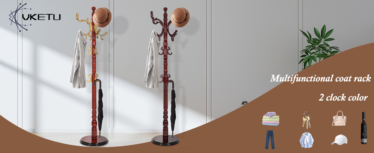 Wooden Coat Rack Freestanding