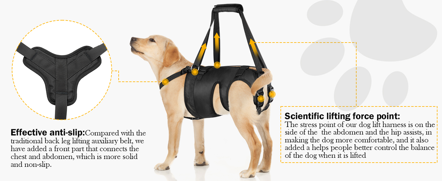 Dog Lift Harness, Dog Sling for Large Medium Dogs' Hind Leg Support Pee