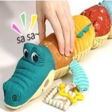 DMG Musical Crocodile Baby Toys, Activity Soft Toys with Multi-Sensory Crinkle, with Rattle, Ruler &Multi-Textures, Baby Teething Toys, Cute Stuffed Animal Tummy Time Toys for Newborn 0 3 6 12 Months 27 6