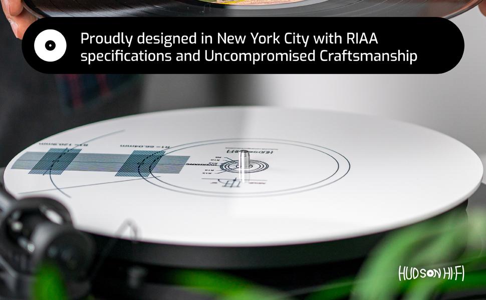 Hudson HiFi Turntable Cartridge Alignment Protractor Mat (SingleSided