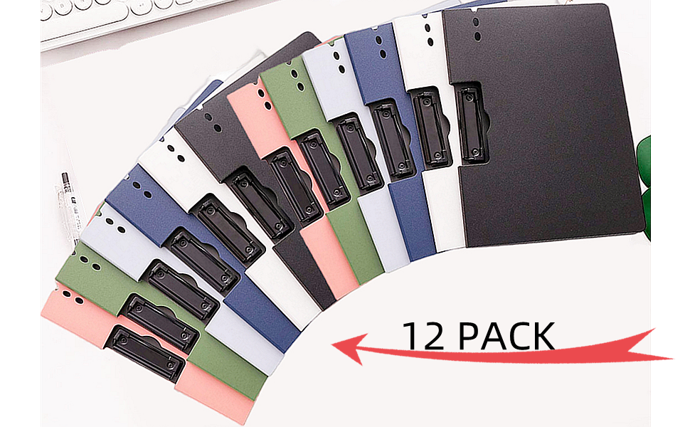 12 Pack A4 Binder Punchless with Spring Action Clamp
