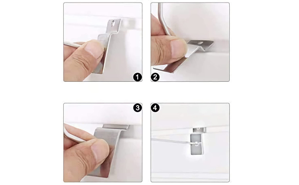 Silver Slatwall Hooks 48 PCS Heavy Duty 16 of each 4