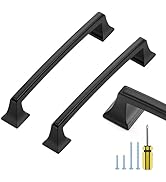 JOY DECOR 30 Pack Black Cabinet Pulls, 5 in Hole Centers Kitchen Cabinet Handles Solid Drawer Pul...