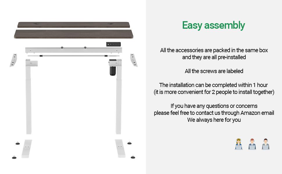 HisoHu Electric Height Adjustable Standing Computer Desk