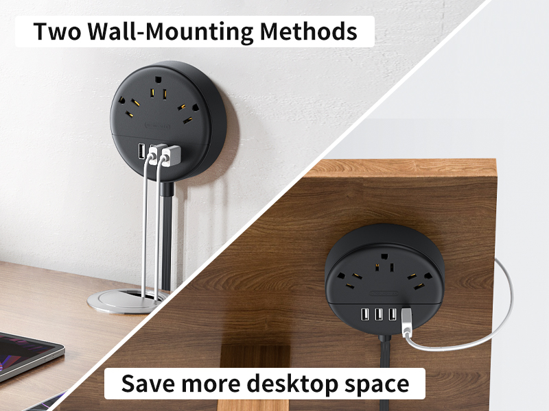 NTONPOWER 25 ft Extension Cord, Flat Plug Power Strip, Flat