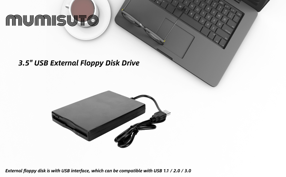 3.5" USB External Floppy Disk Drive Portable, Floppy Drive Card Reader