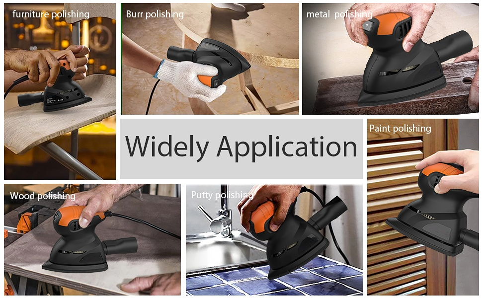 Detail Sander 125W 13500RPM Compact Sander, Wall Putty Polishing