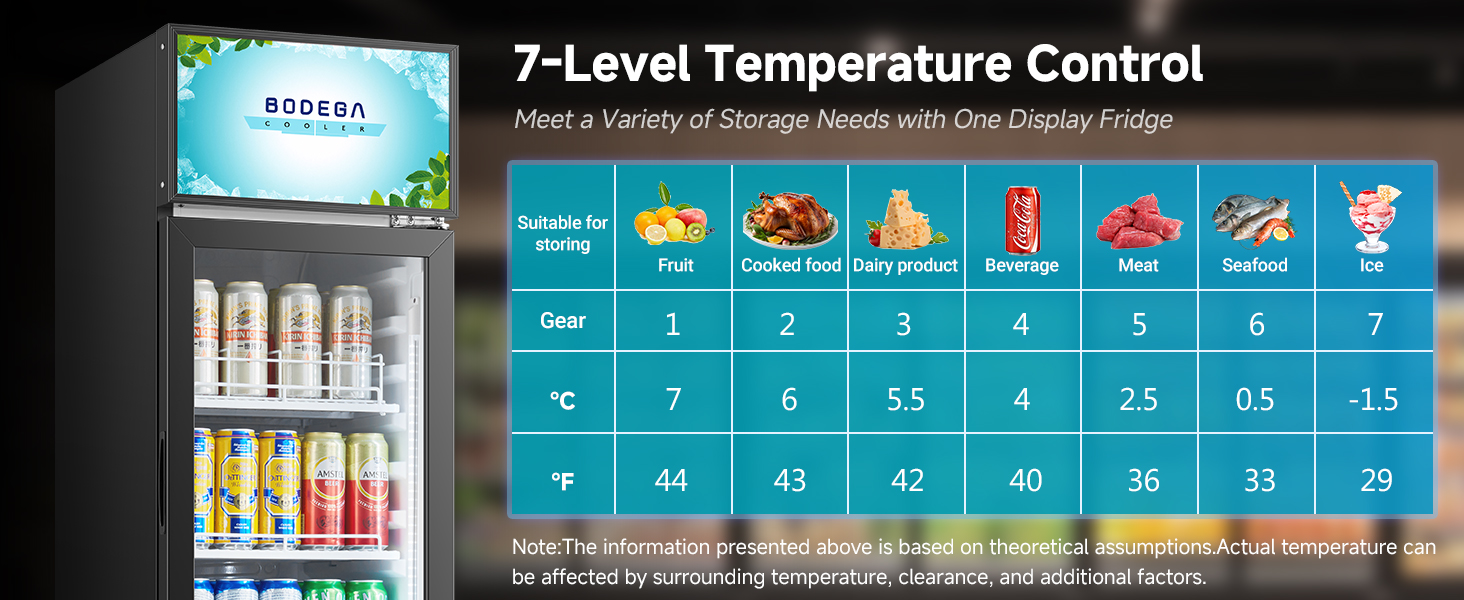 Commercial display refrigerator glass door Commercial merchandiser Refrigerator