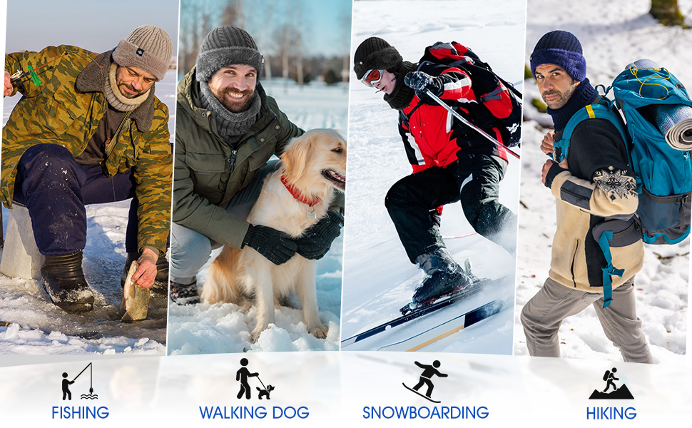 Winter Beanie with Earflap Neck Warmer Set