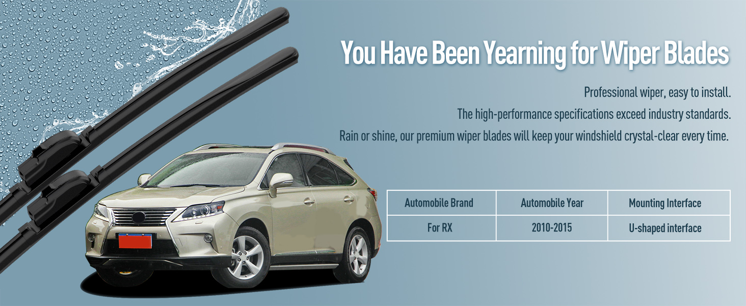 GARDIMU Front and Rear Windshield Wiper Blades, 3 Pcs Front