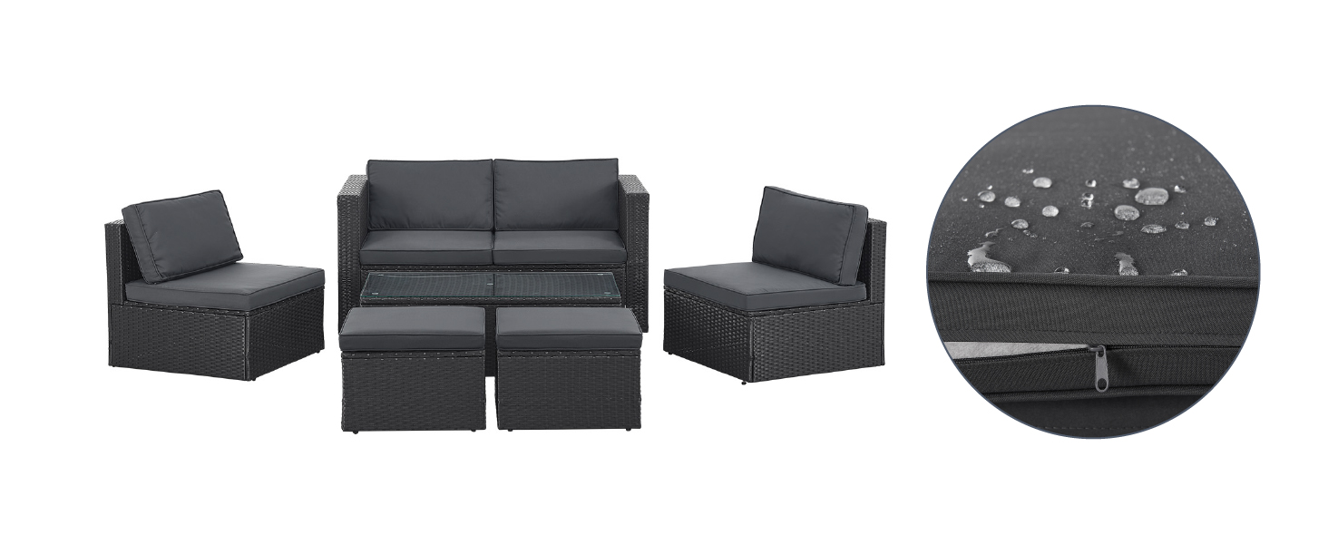 Juskys Polyrattan Gartenmöbel Set Salou Outdoor Lounge wetterfest 6