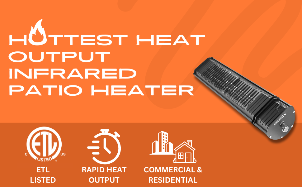 infrared patio heater, 1500 watt electric heater, muskoka lifestyle products