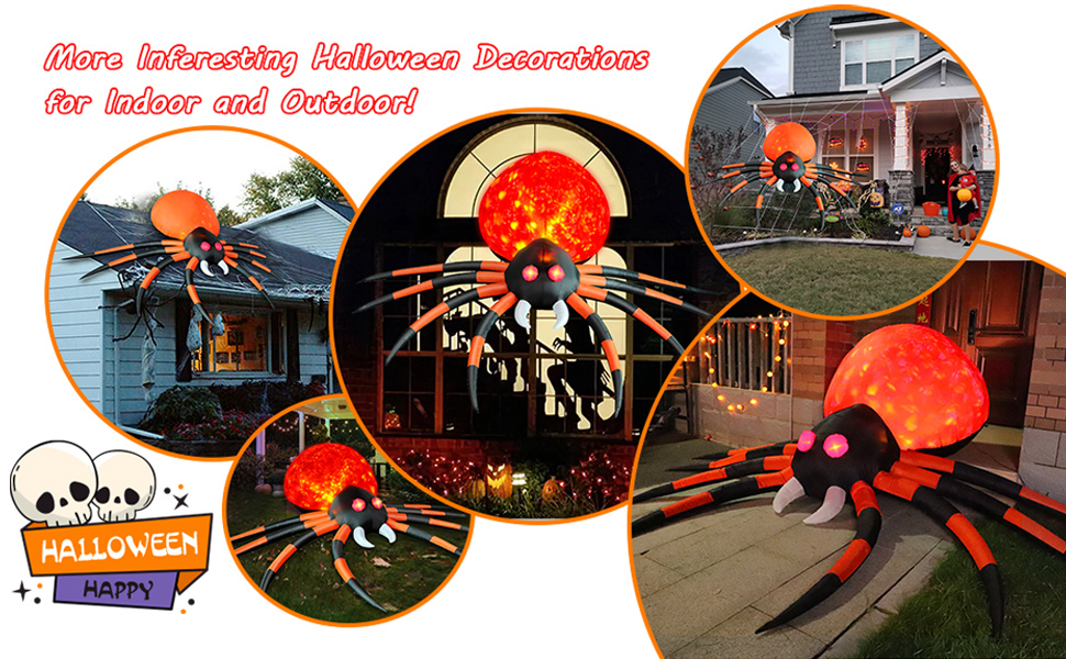 10 FT Halloween Spider Inflatables Outdoor Decorations for(00)